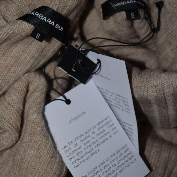 NWT Sz S Barbara Bui Oatmeal Two Piece Ribbed Sleeveless Turtleneck Card… - Picture 10 of 11